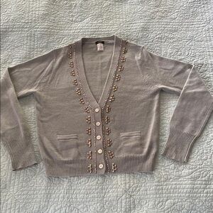 J. Crew Alpaca/Wool Cardigan Sweater V-Neck Long Sleeve